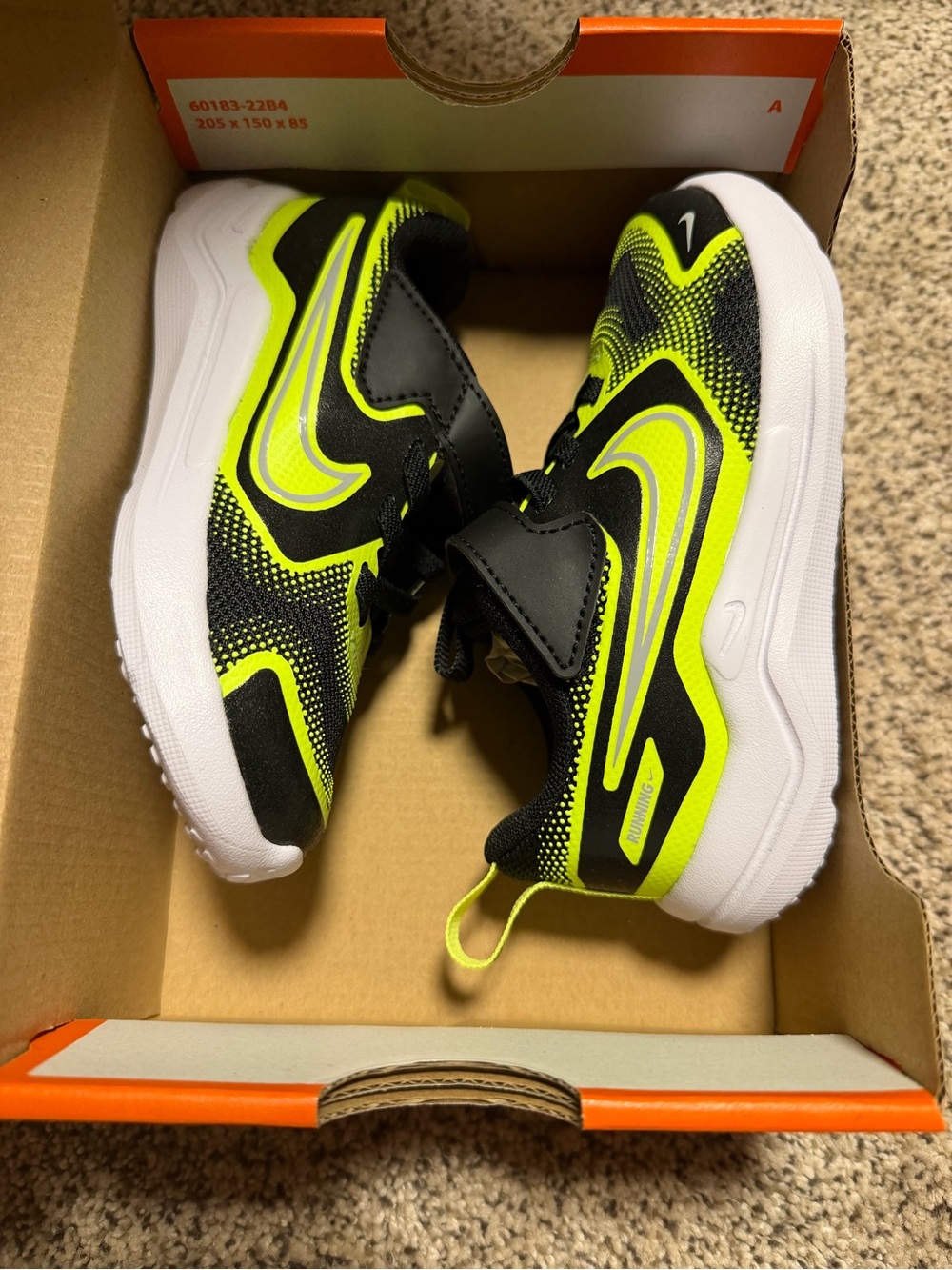 Nike Kids Black & Volt/White Athletic Sneakers
